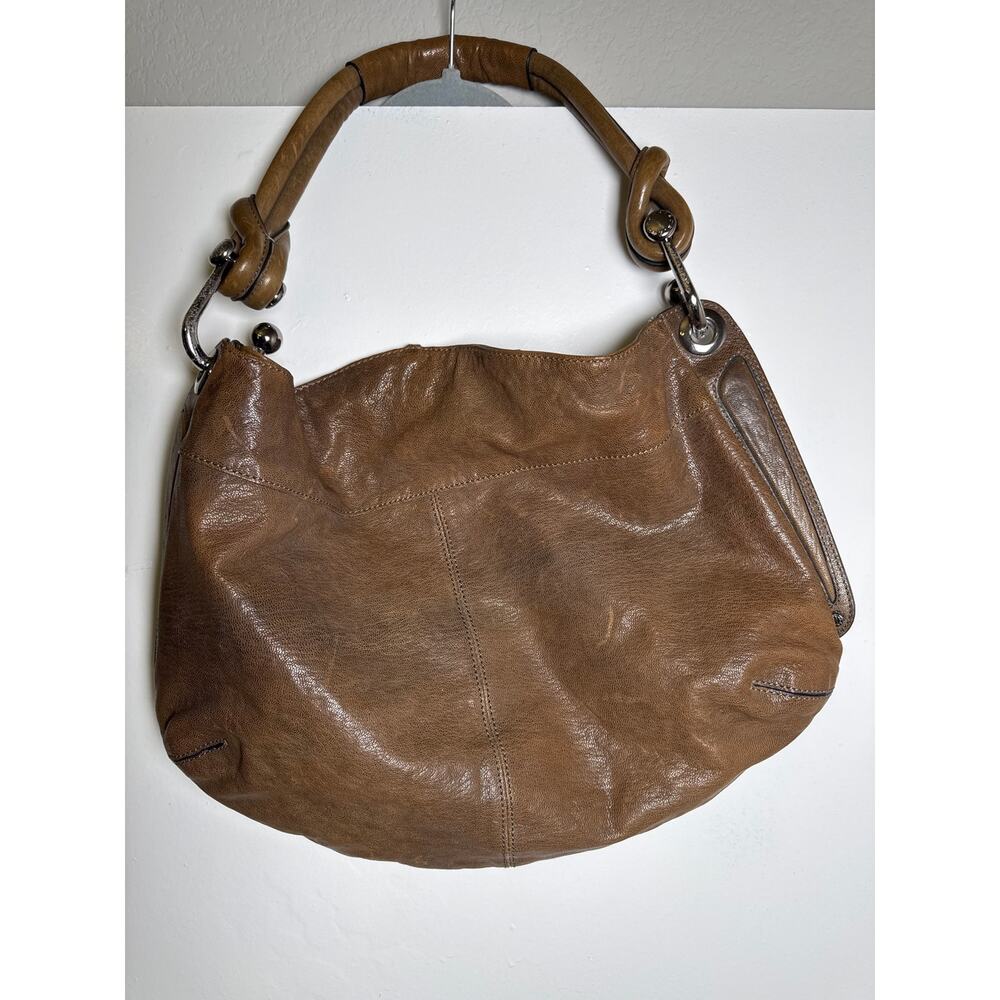 BCBG Max Azria E/W Hobo NWT Smoke Brown Leather Slouchy Shoulder Bag Purse